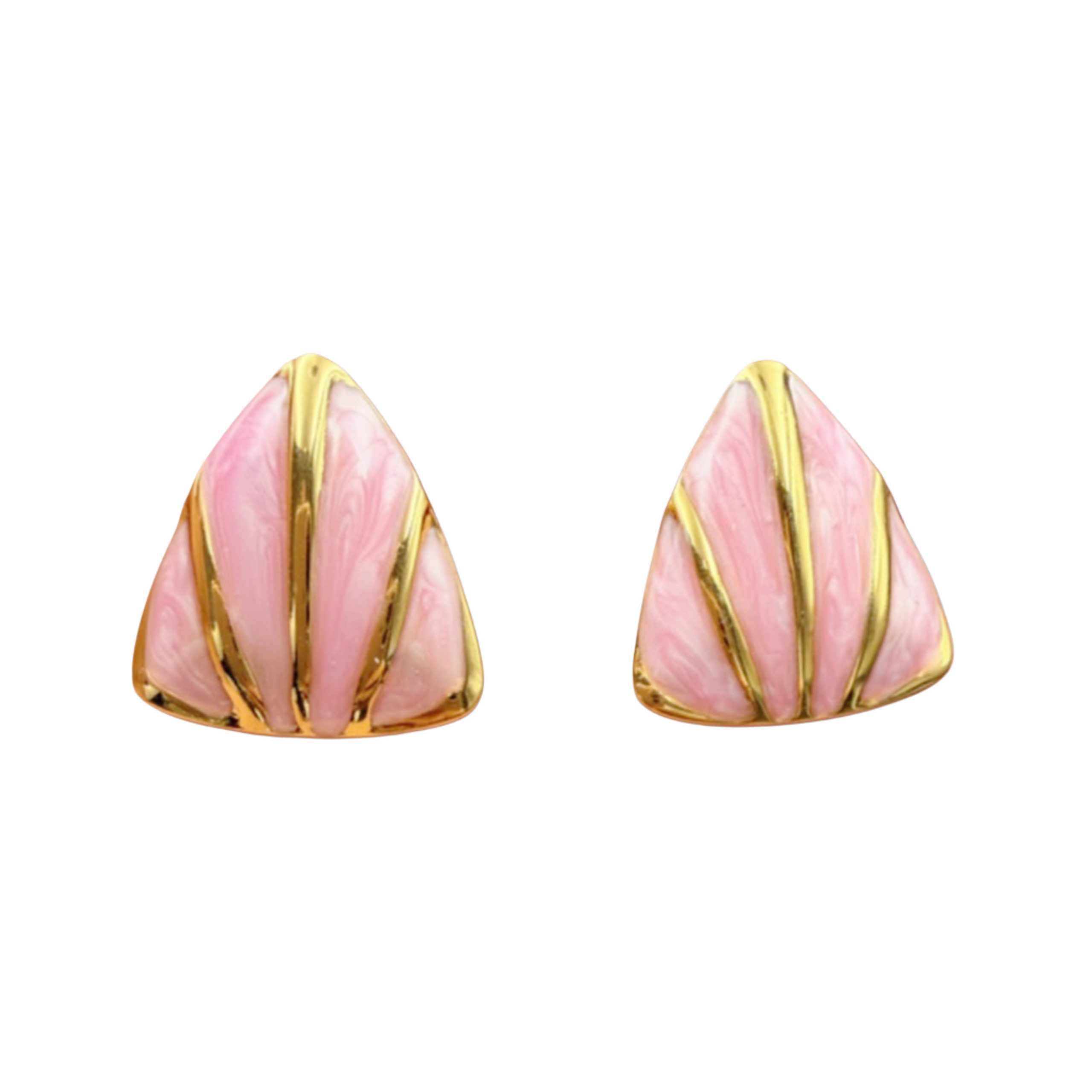 Aretes Triángulo Rosa Nácar