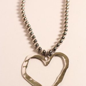Collar Corazón Abierto Plateado